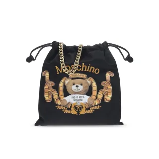 【MOSCHINO】莫斯奇諾 TEDDY BEAR 麥穗熊 再生尼龍單肩包 黑色(D3A7597 8220 1555)