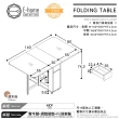 【E-home】Fika悠享系1抽1門折合蝴蝶長方餐桌-幅140cm 原木色(摺疊餐桌 蝴蝶桌 多功能桌 收納桌)