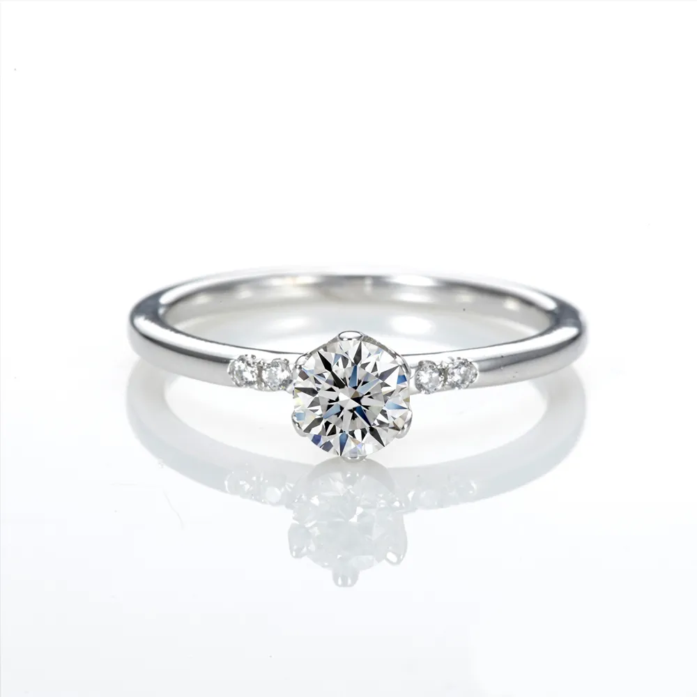 【DOLLY】0.30克拉 求婚戒完美車工18K金鑽石戒指(039)