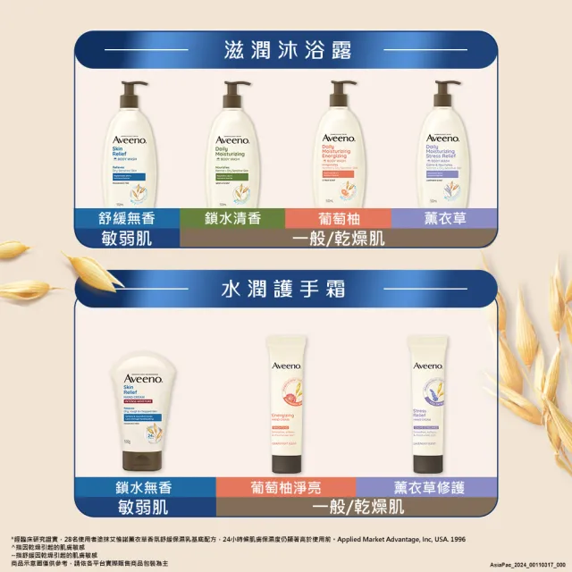 【Aveeno 艾惟諾】任選3入_葡萄柚活力亮白/薰衣草暖香舒緩護手霜(50g)