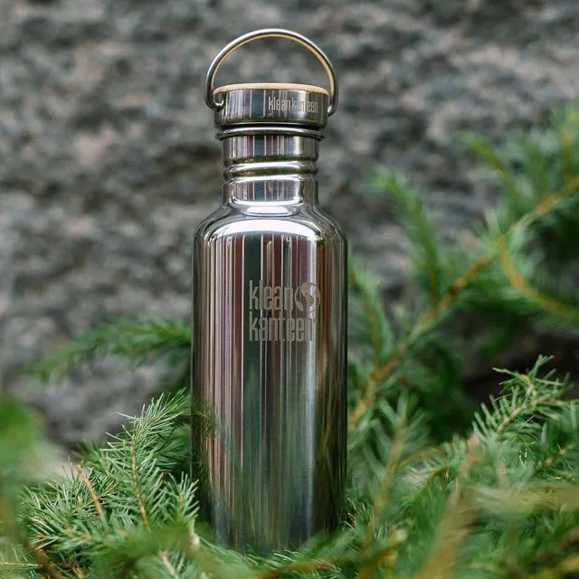 【Klean Kanteen】竹片鋼蓋保冷不鏽鋼杯592ml(鏡面鋼)