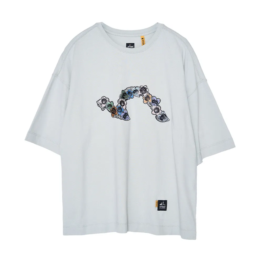 【5th STREET】女裝動物花朵繡花短袖T恤-淺灰