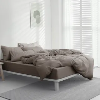 【AnD HOUSE 安庭家居】經典素色-太空灰色系-四件式單人床包雙人被套組(多色任選/柔軟舒適/舒柔棉)