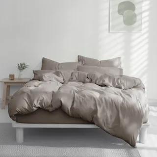 【AnD HOUSE 安庭家居】經典素色-太空灰色系-四件式加大床包雙人被套組(多色任選/柔軟舒適/舒柔棉)