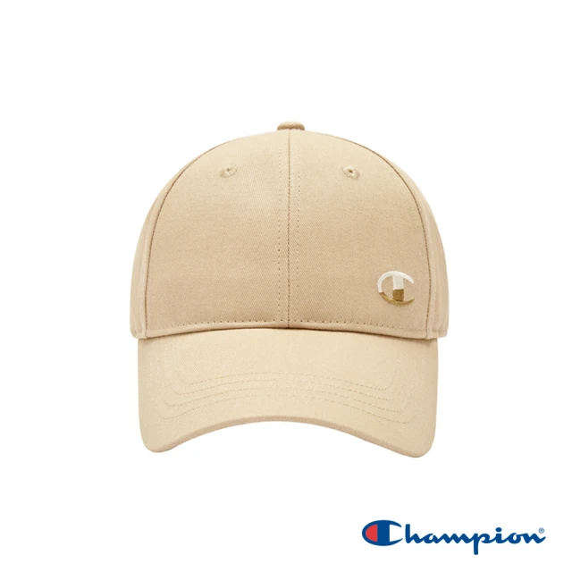 Champion 官方直營-拚色刺繡LOGO標棒球帽(淺褐色)