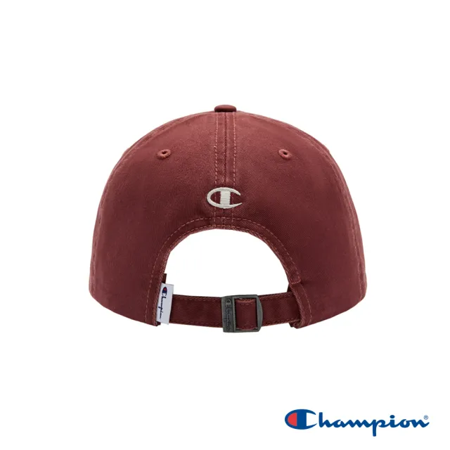 【Champion】官方直營-簍空刺繡LOGO撞色棒球帽(深紅米色)