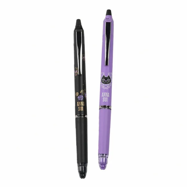 【PILOT 百樂】ANNA SUI 限定限量 FRIXION BALL 0.5mm黑墨 魔擦筆  2入組(蝴蝶、貓、玫瑰、花紋)