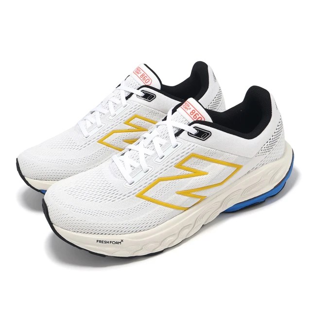 NEW BALANCE 慢跑鞋 Fresh Foam X 860 V14 2E 男鞋 寬楦 白 藍 黃 緩衝 運動鞋 NB(M860Z14-2E)