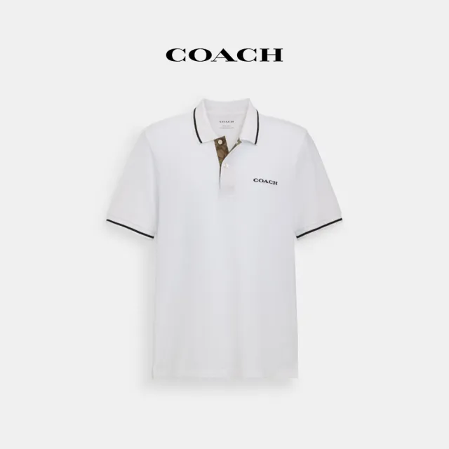 【COACH蔻馳官方直營】經典LogoPOLO衫-白色(CO817)