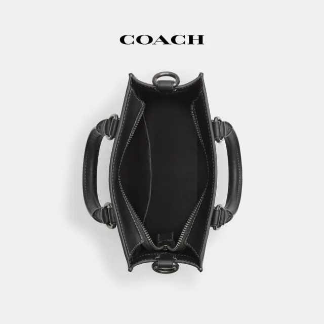 【COACH蔻馳官方直營】DYLAN撞色經典Logo托特手袋-青銅色硬體/黑色/炭黑色(CP050)