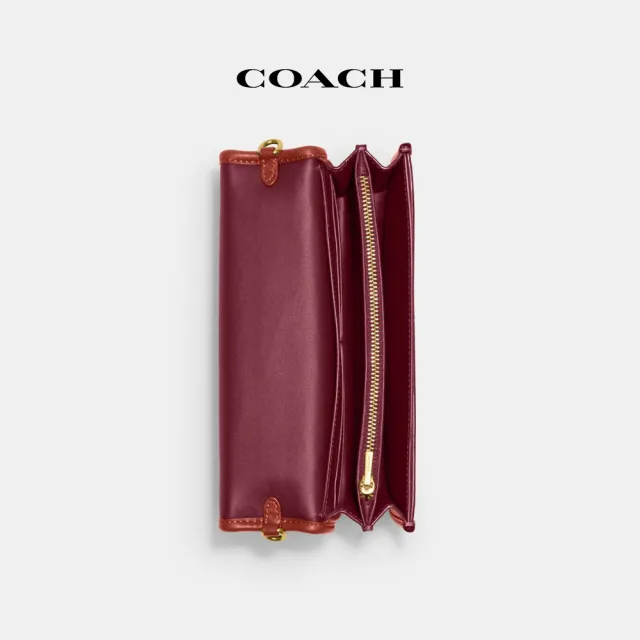 【COACH蔻馳官方直營】BEA經典Logo斜背手袋-棕黃色銹紅色(CI197)