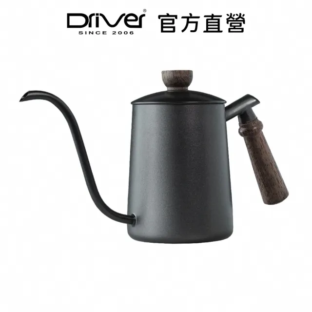 【Driver】Premium 德川原木細口壺-600ml(不鏽鋼咖啡壺 咖啡手沖壺 咖啡器具)
