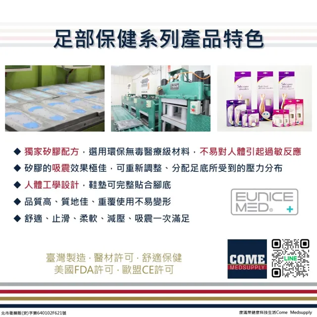 【Eunicemed】矽膠全足墊(CPF-1001 久站 吸震減壓 足弓 矽膠鞋墊)