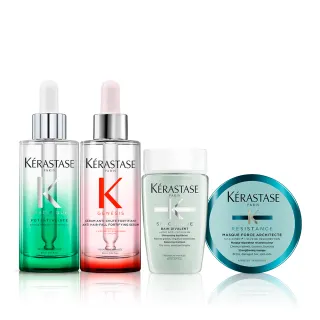 【KERASTASE 巴黎卡詩】極酵平衡+粉漾芯生頭皮精華組