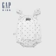 【GAP】嬰兒裝 Logo純棉圓領無袖包屁衣-白色(428123)