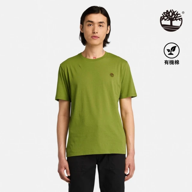 Timberland 男款綠色Logo短袖T恤(A6DKUEFO)