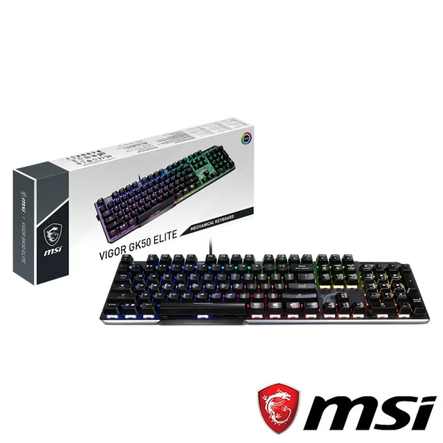 【MSI 微星】電競超值組合包★Vigor GK50 Elite LL TC 機械式電競鍵盤+GM20電競滑鼠+GH20耳機
