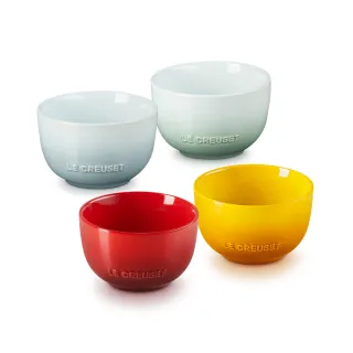 【Le Creuset】瓷器花蕾系列餐碗11cm(櫻桃紅/杏桃黃/湖水綠/銀灰藍 4色選1)