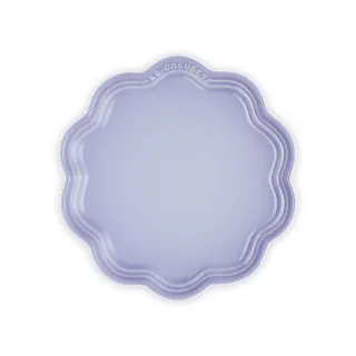 【Le Creuset】瓷器蕾絲花邊盤 22cm(粉彩紫)
