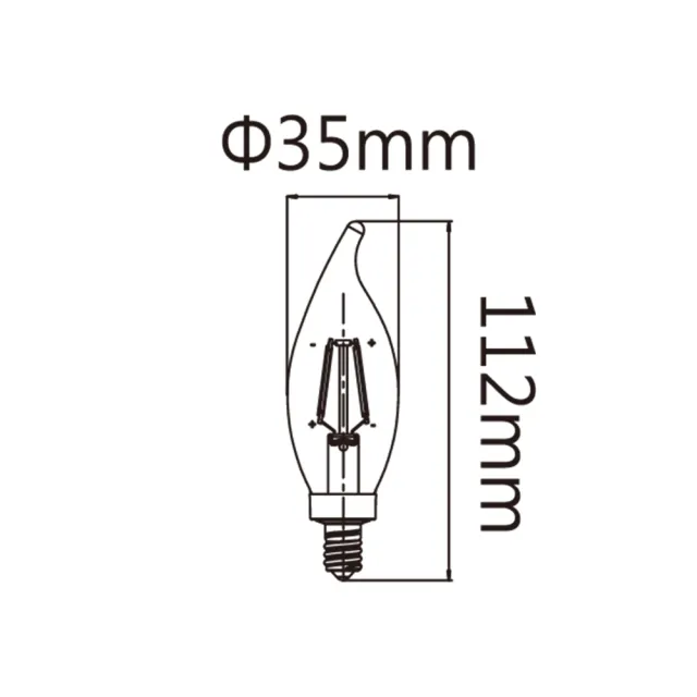 【DanceLight 舞光】1入組 室內專用 E14 4W(蠟燭燈 復古懷舊 復古金燈絲燈 仿鎢絲燈 全電壓CNS)