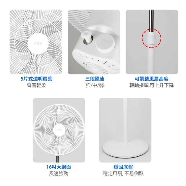 【勳風】16吋導流旋風式電風扇立扇循環扇/HFB-K1162(新型導流網)