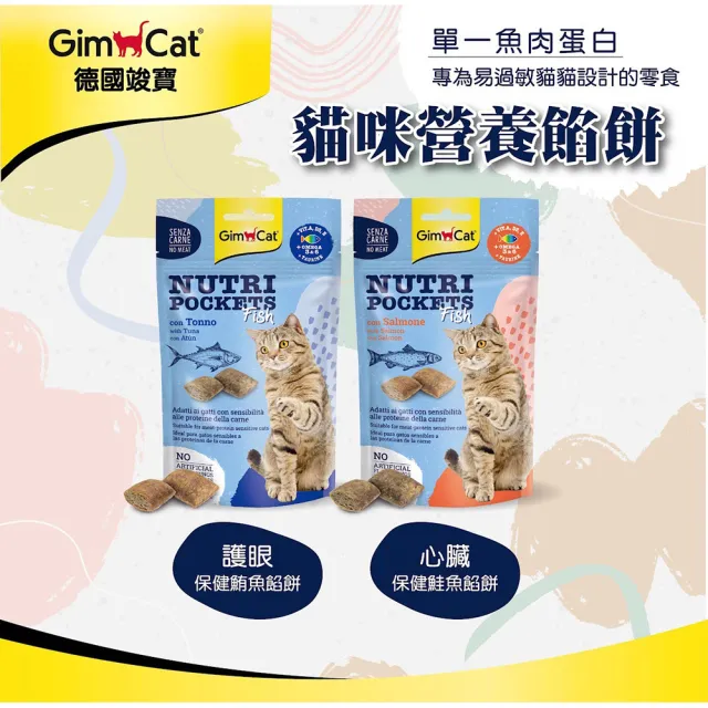 【Gimpet 竣寶】貓咪餡餅系列60g(顧眼護心、護膚亮毛、潔牙薄荷、心臟保健、護眼)