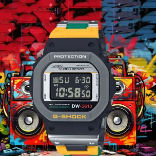 【CASIO 卡西歐】G-SHOCK 錄音帶錶 方形錶 電子錶 手錶(DW-5610MT-1_43.8mm)