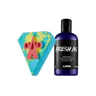 【LUSH 嵐舒】超人爸爸 父親節限定組合(清新香氣泡澡球/木質香氣沐浴露)