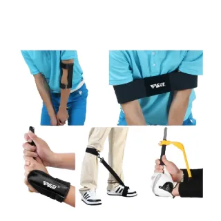 【Caiyi 凱溢】PGM 高爾夫手腕固定器 揮桿矯正上桿練習器 手臂糾正帶 五件套初學者適用(高爾夫初學練習器)