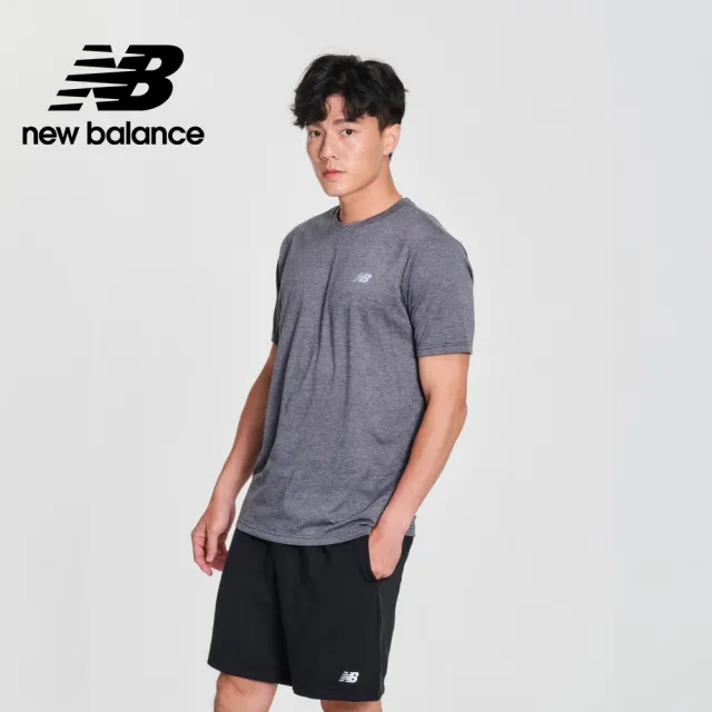 【NEW BALANCE】NB 吸濕排汗短袖上衣_MT41070BKH_男性_灰色(美版 版型偏大)