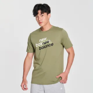 【NEW BALANCE】NB 漸層NB吸濕排汗短袖上衣_MT41071DEK_男性_綠色(美版 版型偏大)