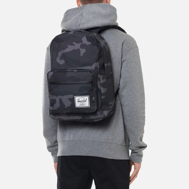【Herschel】Pop Quiz 大型 黑色 迷彩水印 帆布底 防潑水 筆電夾層 大學 書包 學生 男生 女生 背包 後背包