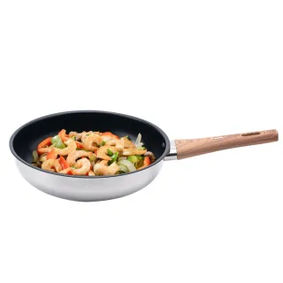 【CookPower 鍋寶】Nordic不鏽鋼不沾深炒鍋28CM(IH/電磁爐適用)