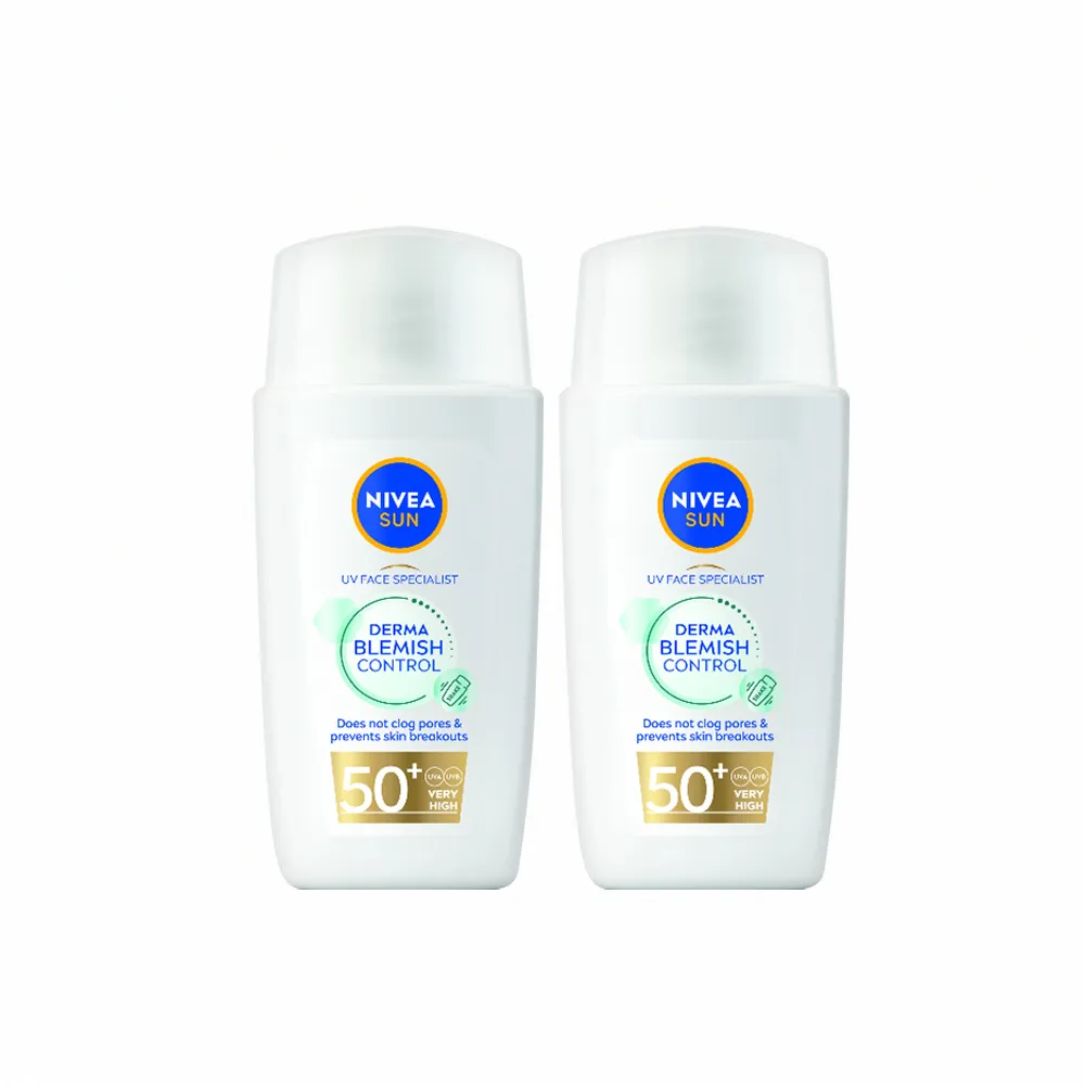 【NIVEA 妮維雅】新品上市★全護專業抗UV防曬露 痘敏肌友善40mlx2(海洋友善防曬)