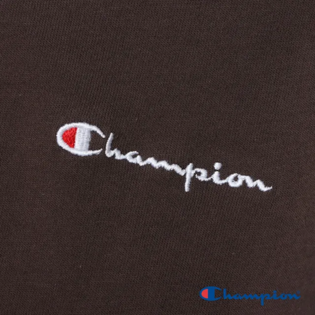 【Champion】官方直營-純棉寬版草寫LOGO刺繡V領短袖TEE-女(褐色)