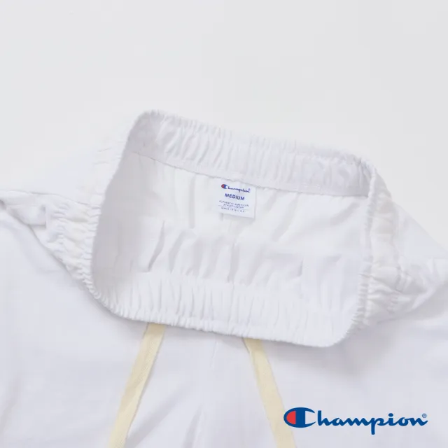 【Champion】官方直營-純棉草寫LOGO刺繡短褲-女(白色)