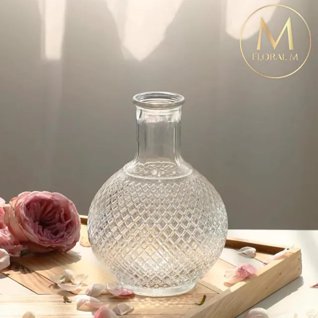 【Floral M】羅馬玻璃賽琳娜花瓶(花瓶/插花/玻璃瓶/小口花瓶/花器/花盆/陶瓷花瓶/桌面擺飾)