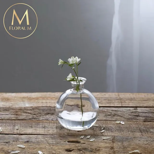 【Floral M】羅馬玻璃水晶小花瓶(花瓶/插花/玻璃瓶/小口花瓶/花器/花盆/陶瓷花瓶/桌面擺飾)