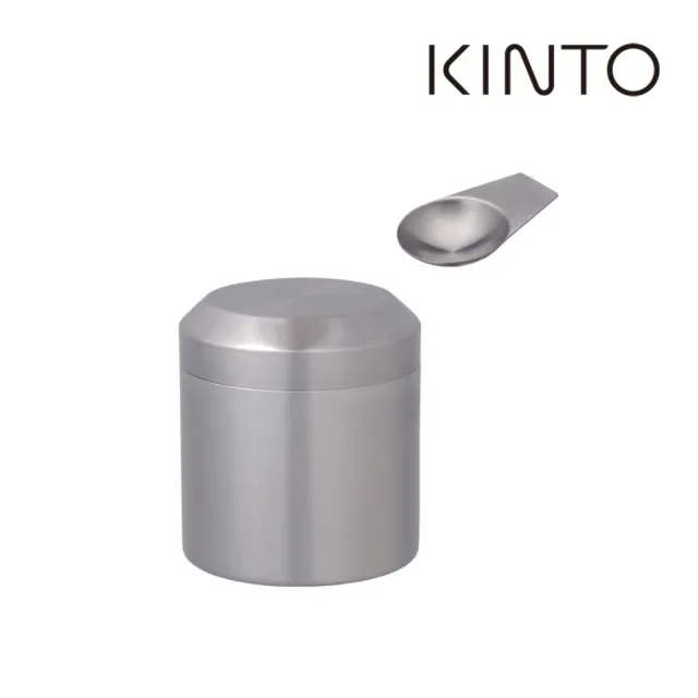 【Kinto】LT 不銹鋼茶罐450ML搭配茶匙（一組）(不鏽鋼茶葉罐 茶葉勺 茶具器皿)