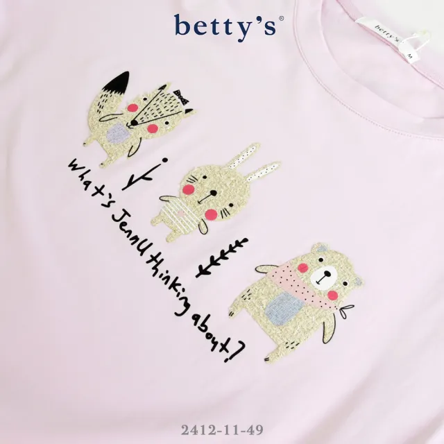 【betty’s 貝蒂思】動物朋友拼貼印花短袖T-shirt(共二色)