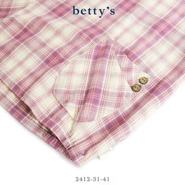 【betty’s 貝蒂思】多彩格紋口袋短袖上衣(共二色)