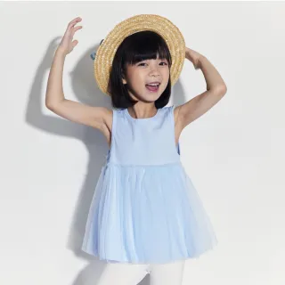 【GAP】女幼童裝 Logo純棉圓領無袖洋裝-藍色(466777)