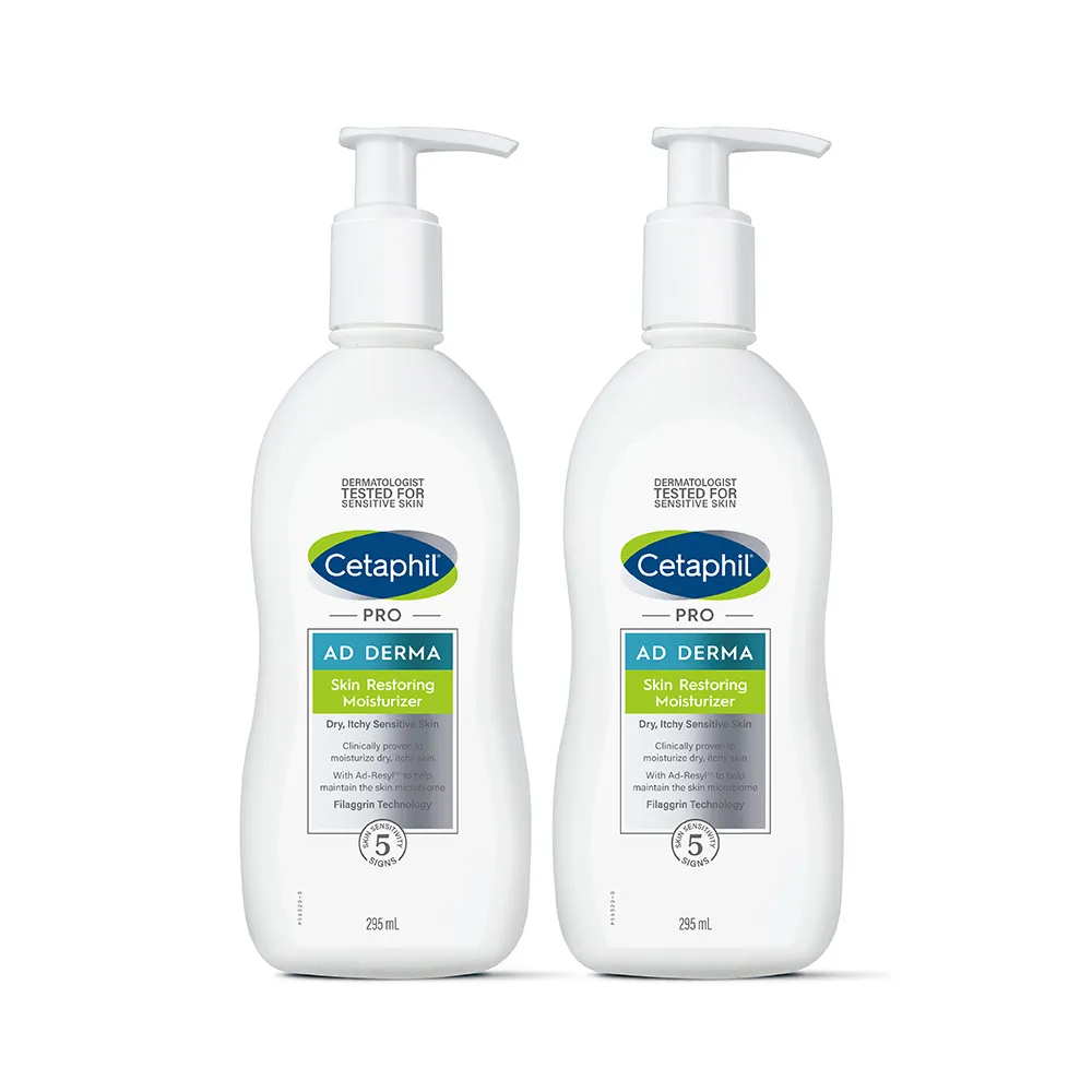 【Cetaphil 舒特膚】官方直營 AD益膚康修護滋養乳液 295ml*2入(臉部身體乳液/益膚保濕)