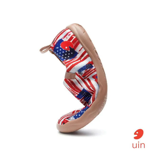 【uin】西班牙原創設計 女鞋  塗鴉星條旗彩繪休閒鞋W1011464(彩繪)