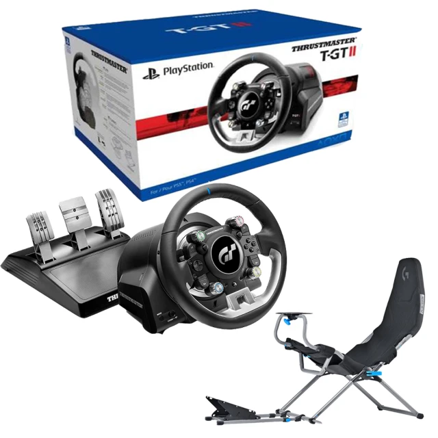 THRUSTMASTER 圖馬斯特THRUSTMASTER 圖馬斯特 圖馬斯特TGT II Racing Wheel 力回饋方向盤+Playseat或NLR專業賽車椅(支援PS/PC)