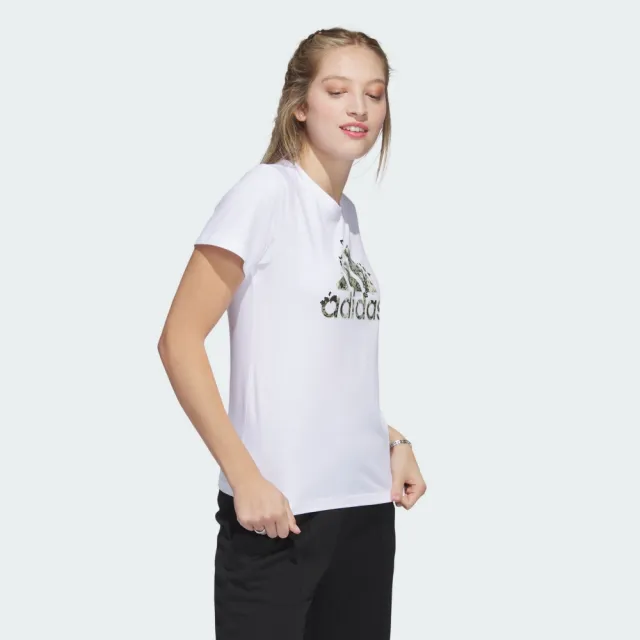 【adidas 愛迪達】LOGO 短袖上衣 T恤 女 H52233