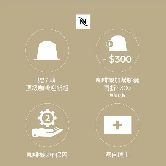 【Nespresso】膠囊咖啡機 Lattissima One(探索禮盒120顆迎新會員組)