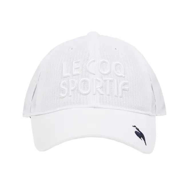 【LE COQ SPORTIF 公雞】高爾夫系列 白色防水高透氣可調節高爾夫球帽 QGT0J108