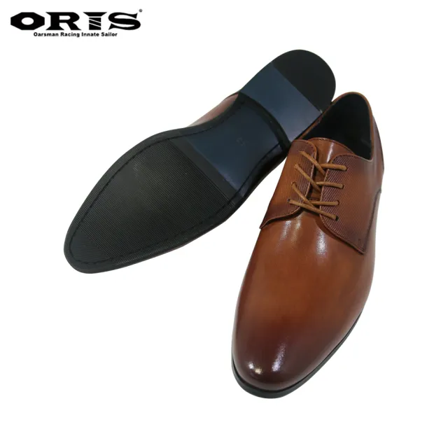 【oris  帆船鞋】斜紋仿木跟皮鞋-淺咖-S4238N05(真皮/皮鞋/防滑/耐磨/休閒)