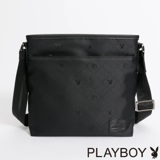 【PLAYBOY】下沉式斜背包 Black Aurora系列(黑色)